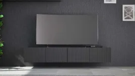 szafki-rtv-wiszace-kolder-2w1-szerokosc-200-cm-czarny-mat-ryflowany-front