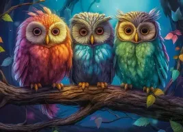puzzle-260-ukladanka-zwierzeta-trzy-male-kolorowe-sowy-ptaki-8-castor