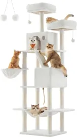 wysoki-drapak-dla-kota-206-cm-legowisko-bialy