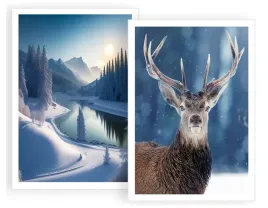 zestaw-2-obrazy-50x70-plakat-zimowy-swiateczny-swieta-zima-jelen-p2331