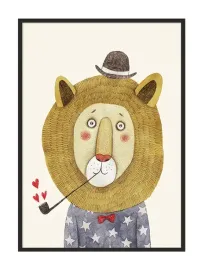 obraz-plakat-w-ramie-a4-cm-lew-pd270