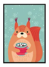 obraz-plakat-w-ramie-33x43-cm-wiewiorka-zima-pd309