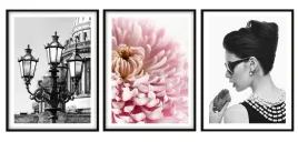 obraz-plakat-w-ramie-53x73cm-tryptyk-komplet-3-obrazow-paryz-kobieta-p2044