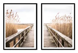 obraz-plakat-w-ramie-53x73cm-dyptyk-komplet-2obrazow-molo-pomost-boho-p2327