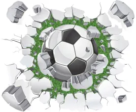naklejki-na-sciane-pilka-nozna-3d-w-cegle