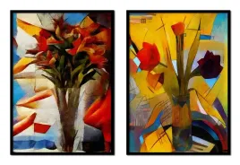obraz-plakaty-w-ramie-33x43cm-dyptyk-komplet-2-obrazow-kwiaty-wazon-p1724