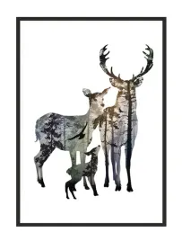 obraz-plakat-w-ramie-33x43-cm-jelenie-p1734