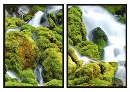 obraz-plakaty-w-ramie-53x73cm-dyptyk-komplet-2-obrazow-gory-wodospad-p788