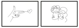 obraz-plakaty-w-ramie-53x73cm-dyptyk-komplet-2-obrazow-lineart-twarze-p836