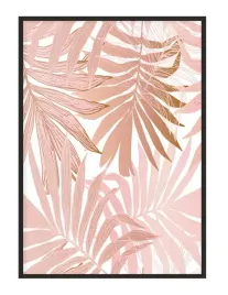 obraz-plakat-w-ramie-43x33-cm-rozowe-liscie-p1231