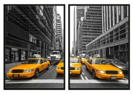 obraz-w-ramie-33x43cm-dyptyk-komplet-2-obrazow-new-york-nowy-jork-taxi-p761