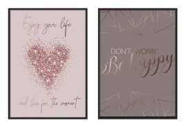 obraz-plakaty-w-ramie-33x43cm-dyptyk-komplet-2-obrazow-be-happy-love-p973