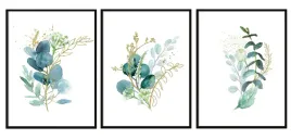 obraz-plakaty-w-ramie-33x43cm-tryptyk-komplet-3-obrazow-kwiat-liscie-p1453
