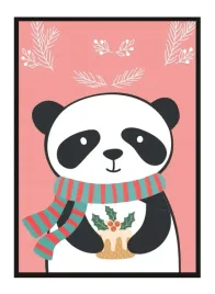 obraz-plakat-w-ramie-33x43-cm-panda-zima-pd310