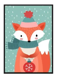 obraz-plakat-w-ramie-33x43-cm-lis-zima-pd313
