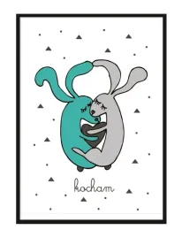 obraz-plakat-w-ramie-33x43-cm-kroliczki-pd077