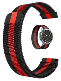 czarno-czerwony-stalowy-pasek-magnetyczny-mesh-opaska-20mm-do-zegarkow-42mm