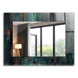 dekoracyjne-lustro-wiszace-z-nadrukiem-drewniane-zielone-deski-xxl-80x60-cm