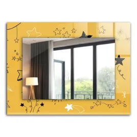 dekoracyjne-lustro-scienne-nadruk-dekor-rysunki-roznych-gwiazd-xxl-80x60-cm