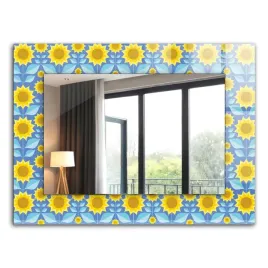 dekoracyjne-lustro-wiszace-z-nadrukiem-sloneczniki-liscie-wzor-xxl-80x60-cm
