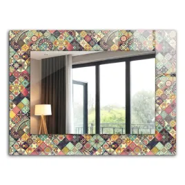 ozdobne-lustro-na-sciane-prostokatny-ksztalt-kolorowe-wzory-patchwork-80x60