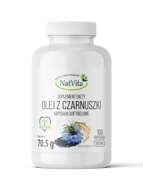 Olej z Czarnuszki + Witamina E Odporność Naturalna Omega 3 100 Kaps NatVita