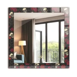 scienne-kwadratowe-lustro-z-nadrukowanym-motywem-60x60-czaszki-roze-ciernie