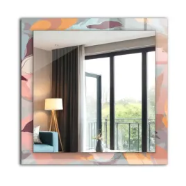 dekoracyjne-lustro-na-sciane-nadruk-dekor-60x60-cm-kwiaty-liscie-pastelowe