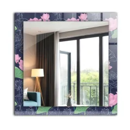 nowoczesne-loftowe-lustro-wiszace-z-nadrukiem-60x60-cm-rozowe-kwiaty-lotosu