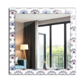 designerskie-lustro-scienne-z-nadrukiem-i-szklana-obramowka-60x60-oczy-wzor