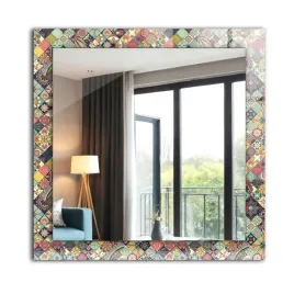 dekoracyjne-lustro-na-sciane-nadruk-dekor-60x60-kolorowe-wzory-patchwork