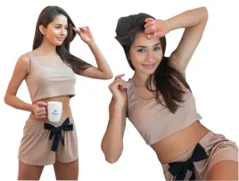 sensis-pizama-krotka-w-prazki-sofia-l-xl-bezowa