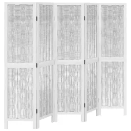 parawan-pokojowy-5-panelowy-bialy-lite-drewno-paulowni