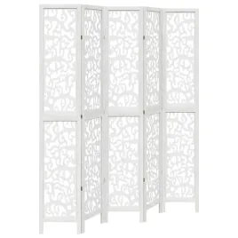 parawan-pokojowy-5-panelowy-bialy-lite-drewno-paulowni
