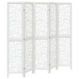 parawan-pokojowy-5-panelowy-bialy-lite-drewno-paulowni