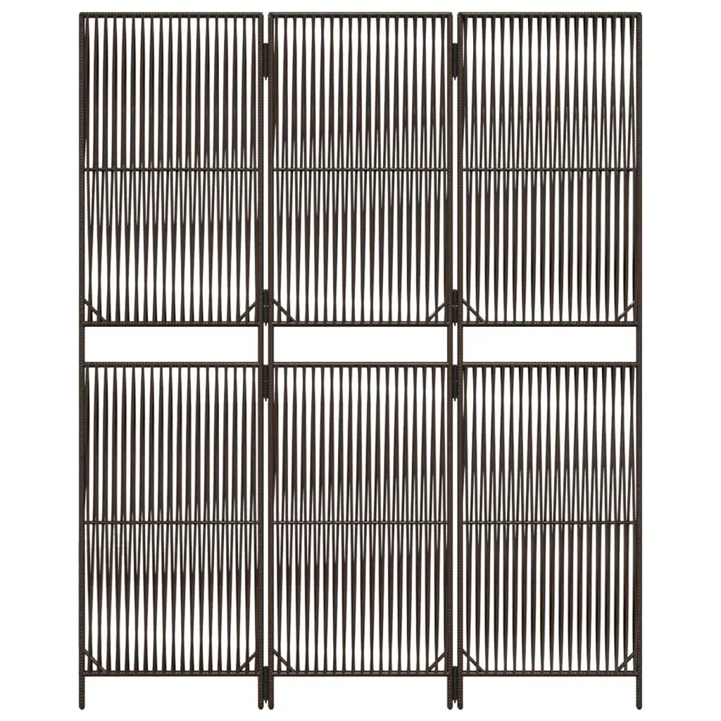 parawan-3-panelowy-brazowy-polirattan-stan-nowy