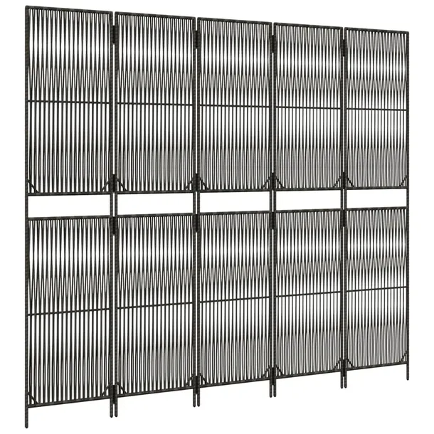 parawan-5-panelowy-szary-polirattan-producent-vidaxl
