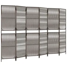 parawan-6-panelowy-brazowy-polirattan