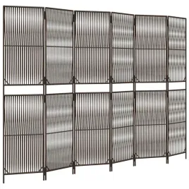 parawan-6-panelowy-brazowy-polirattan