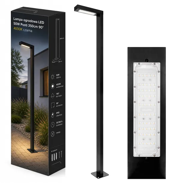 Lampa Ogrodowa stojąca słupek SŁUP LATARNIA 350cm zewnętrzna 4000K LED