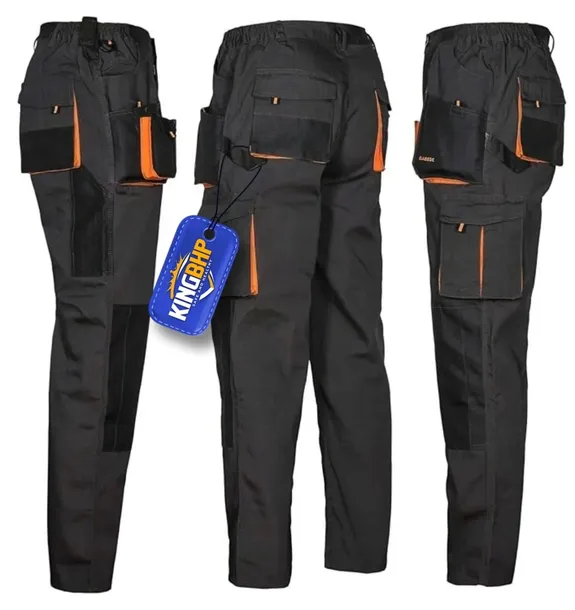 MOCNE Spodnie robocze CLASSIC ORANGE WZMACNIANE OXFORD600 NIEKRĘPUJĄCE