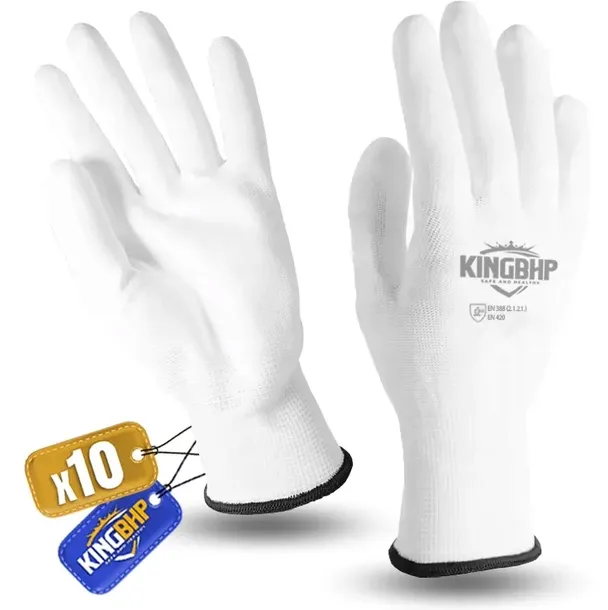Rękawice robocze Poliuretanowe ULTRA MANUALNE POLIURETAN PU WHITE x10 par