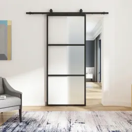 drzwi-przesuwne-szklane-loft-czarny-system-przesuwny-szklo-mleczne-91x213cm
