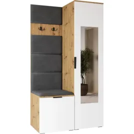 garderoba-z-lustrem-nela-1-dab-artisan-bialy-lewa