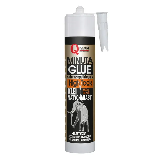 KLEJ BARDZO MOCNY MONTAŻOWY DO BETONU PVC DREWNA PANELI METALU 290 ML QMAR