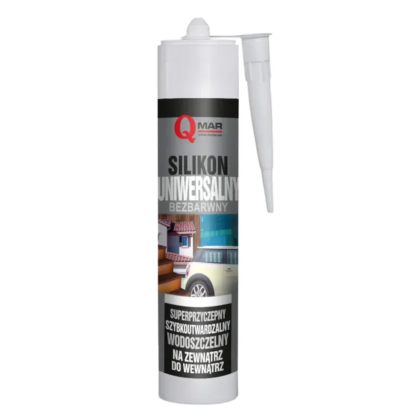 SILIKON UNIWERSALNY BEZBARWNY KLEJ USZCZELNIACZ WODOSZCZELNY 300 ML QMAR