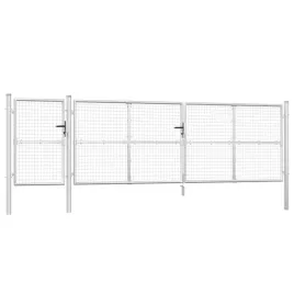 brama-ogrodowa-z-siatki-srebrna-500x125-cm-ocynkowana-stal
