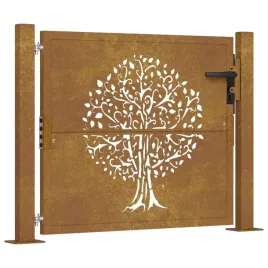 furtka-ogrodowa-100x100-cm-stal-kortenowska-motyw-drzewa