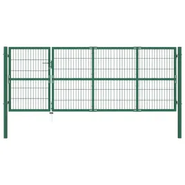 furtka-ogrodzeniowa-z-malowanej-proszkowo-stali-zielona-350x120-cm