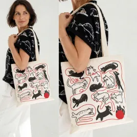 torba-torebka-materialowa-shopper-na-ramie-na-zamek-pojemna-w-koty-kremowa